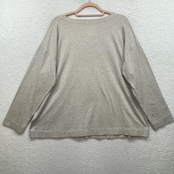 J Jill Shirt Womens XL Soft Mink Luxe Supima Cotton Relaxed Tee Long Sleeve - Picture 2 of 11